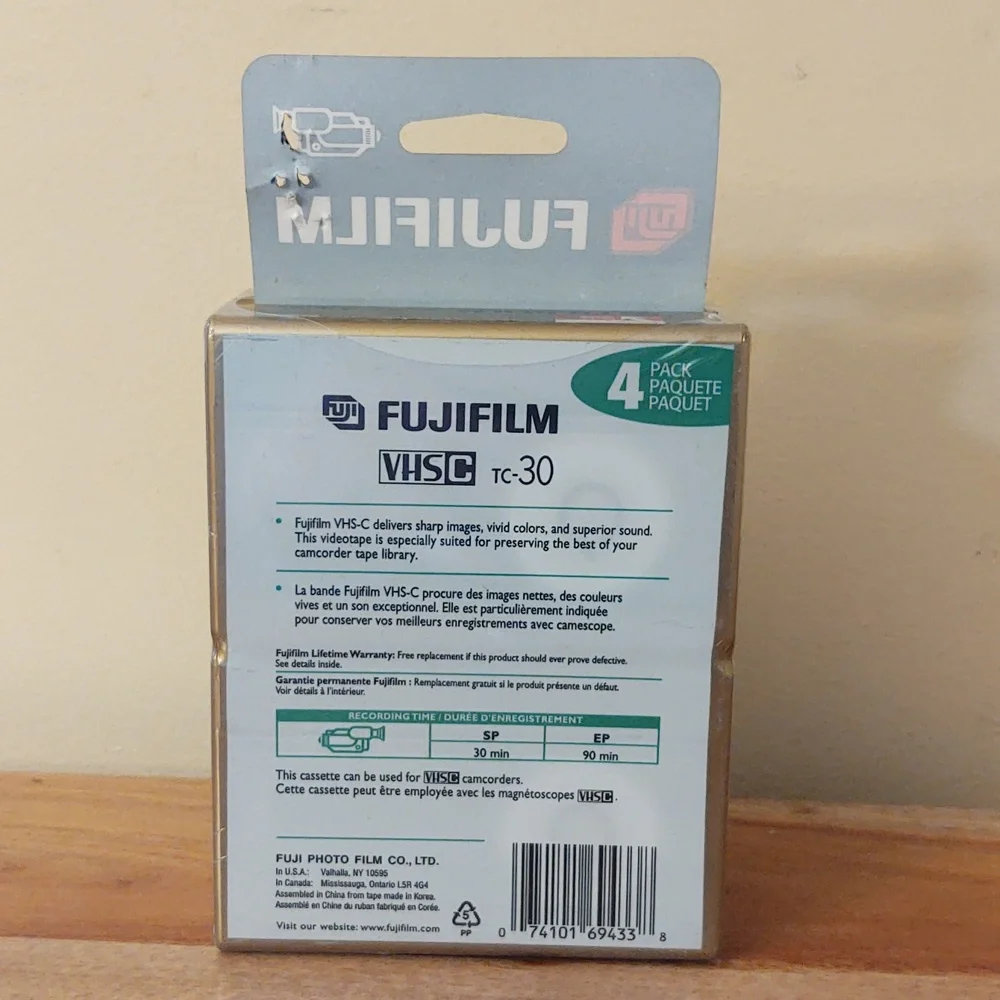 Fujifilm VHS-C TC-30 4 Pack Blank Tapes